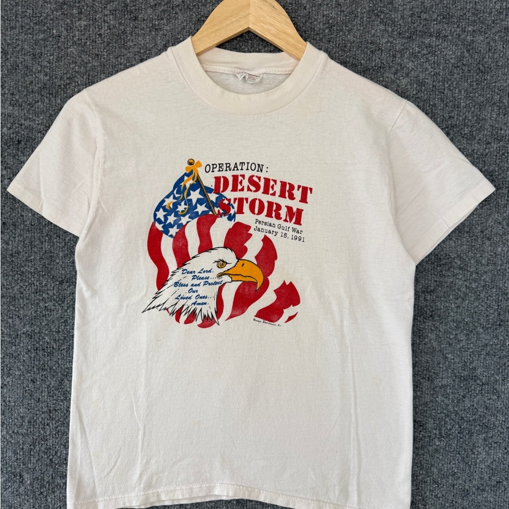 Vintage Operation Desert Storm Youth T Shirt Army Military Persian Gulf War